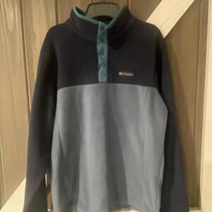 Columbia Navy and Grey Pullover Fleece - Medium